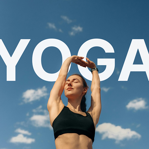 Practicing yoga in Bali