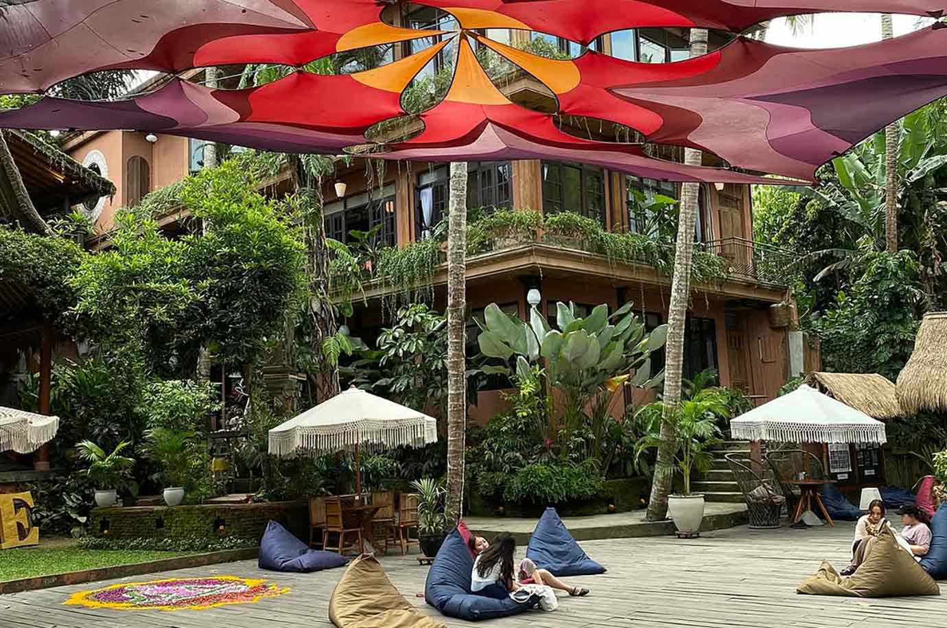 The Yoga Barn courtyard