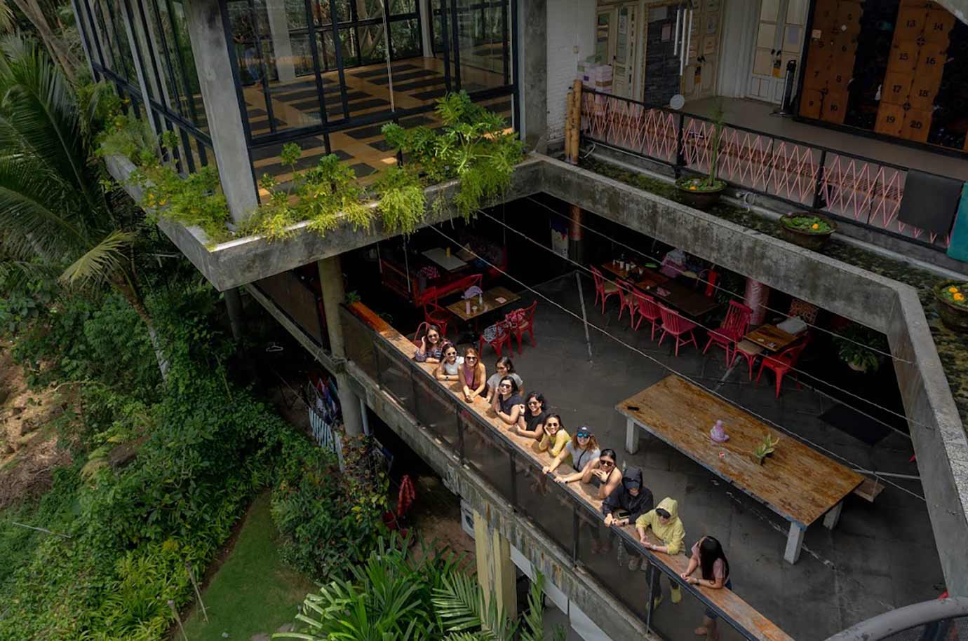 The terrace of Ubud Yoga Centre in Bali