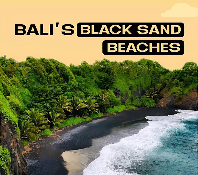 View on Bali's Black Sand Beach
