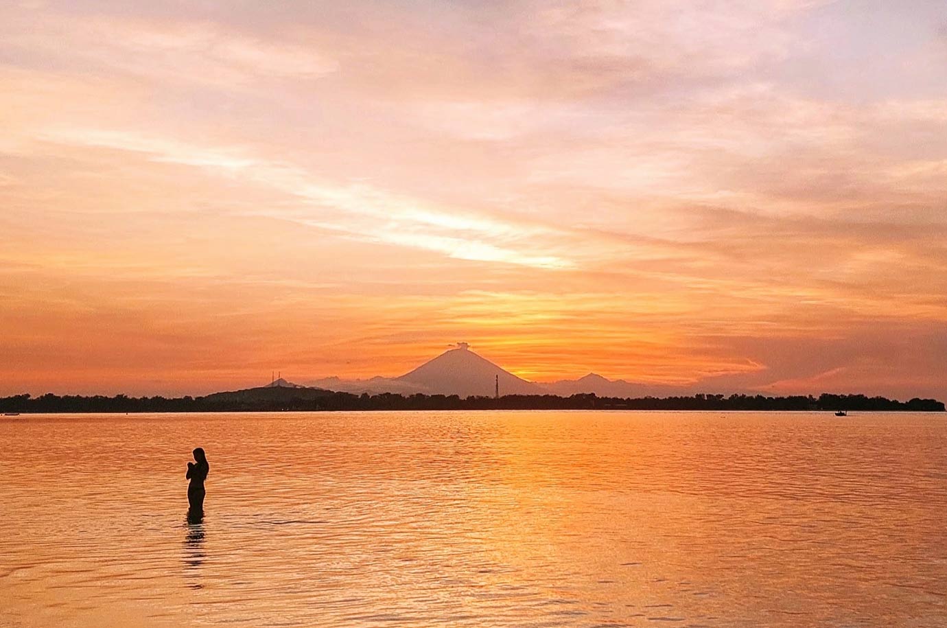 Landscape of Sunset Beach in Gili Air