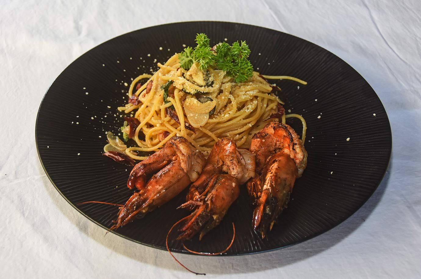 Pasta with schrimps from Carpe Diem