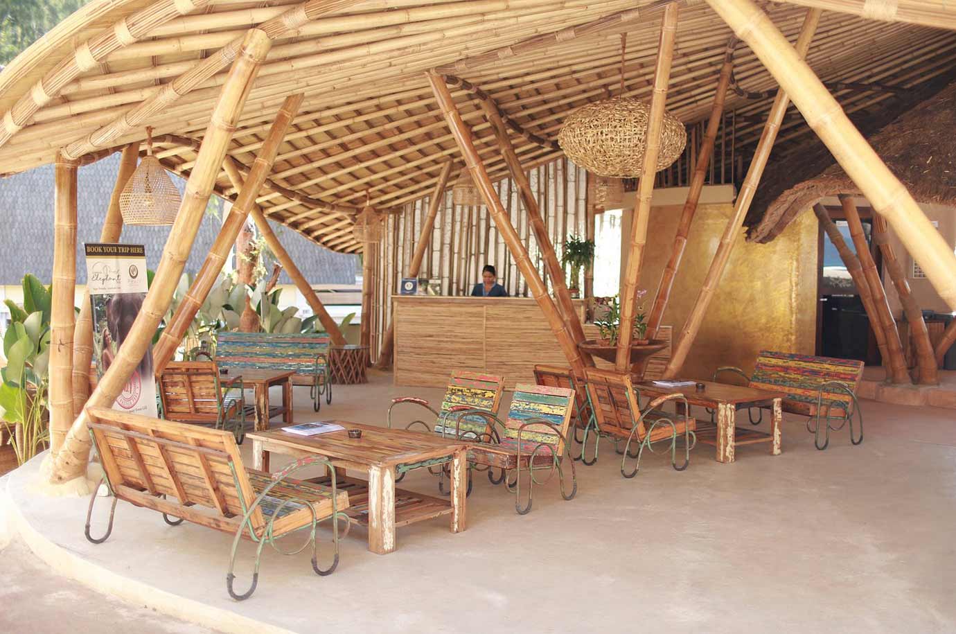 Wooden interior of Pearl Beach Lounge restaurant