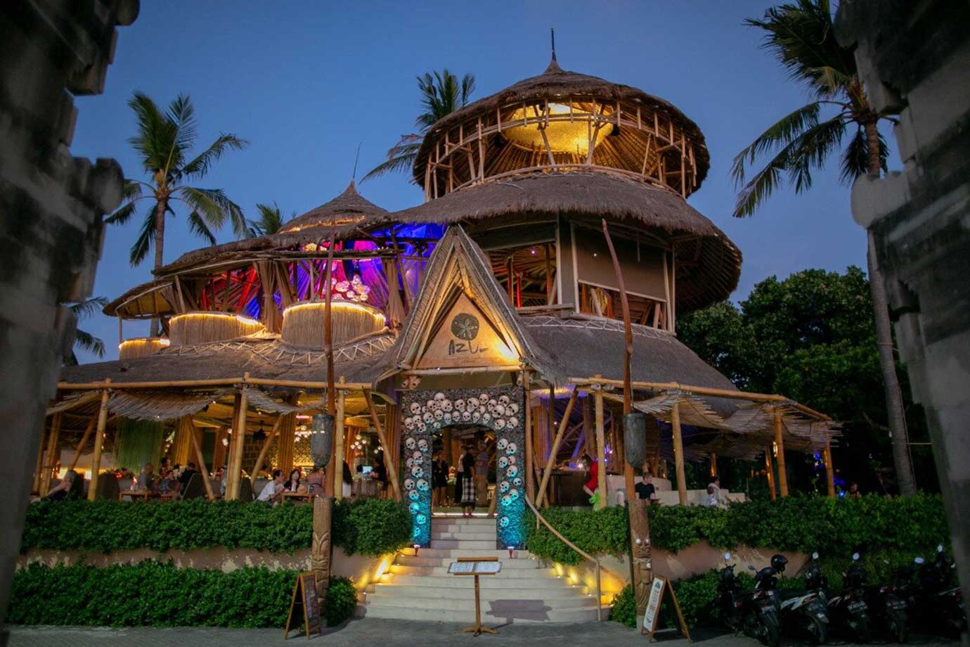 Facade of Azul Beach Club in Bali