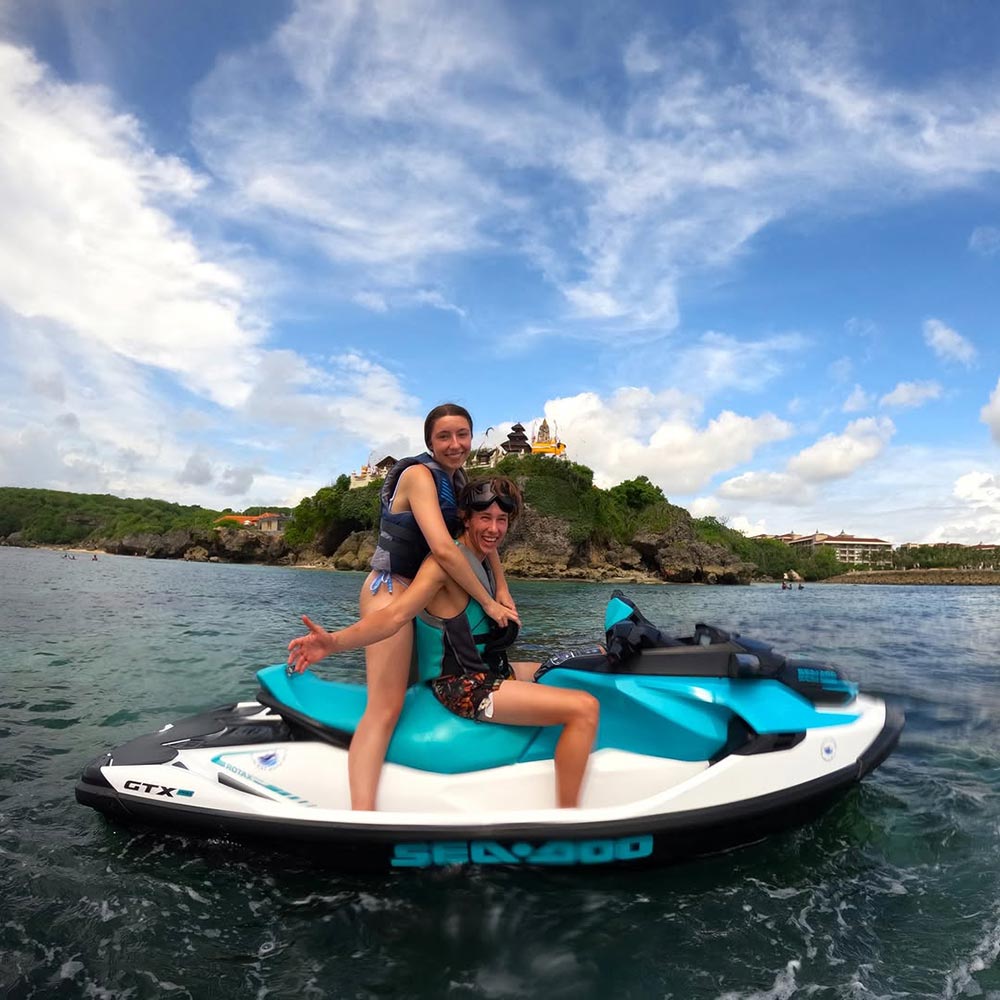 Happy couple on jet ski from Fun Day Nusa Dua