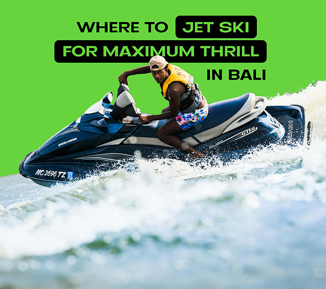 A man rides a jet ski in Bali