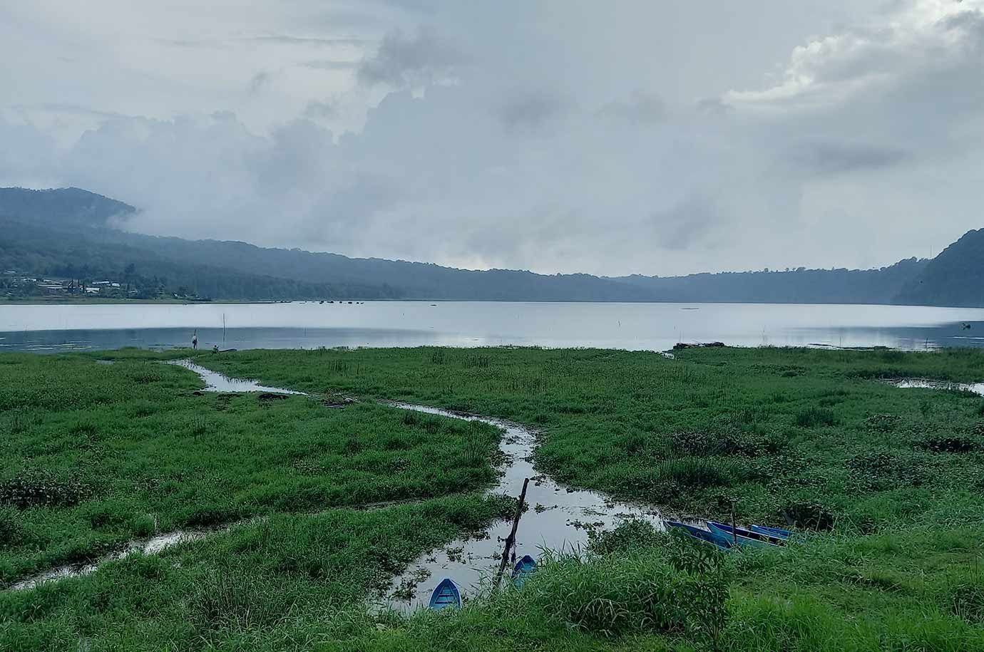 Lake Buyan with shallow water and swamp