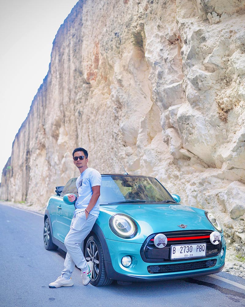 Man with rented car from The Golden Bali