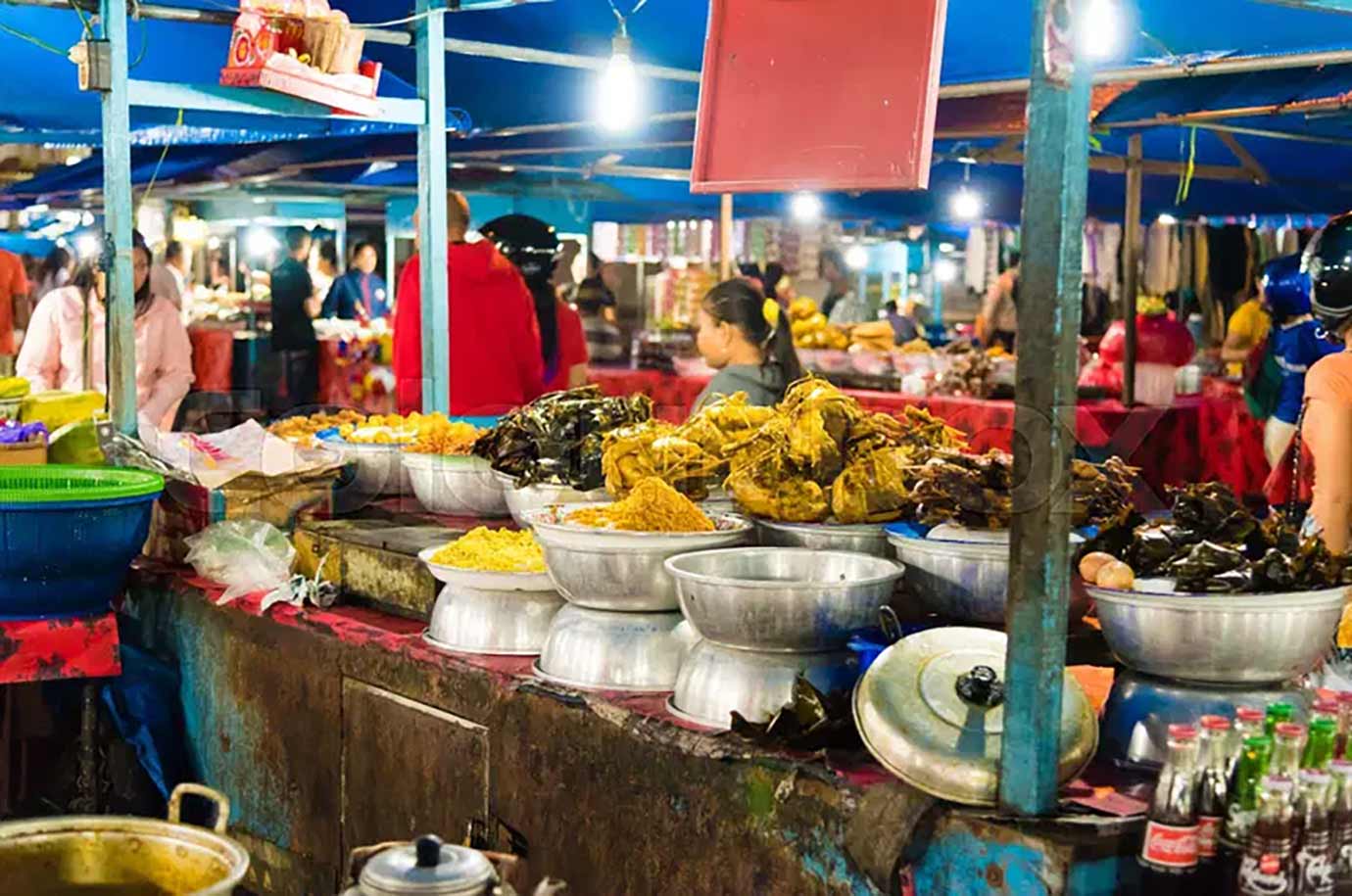 Rice and seafood at Gianyar Night Market