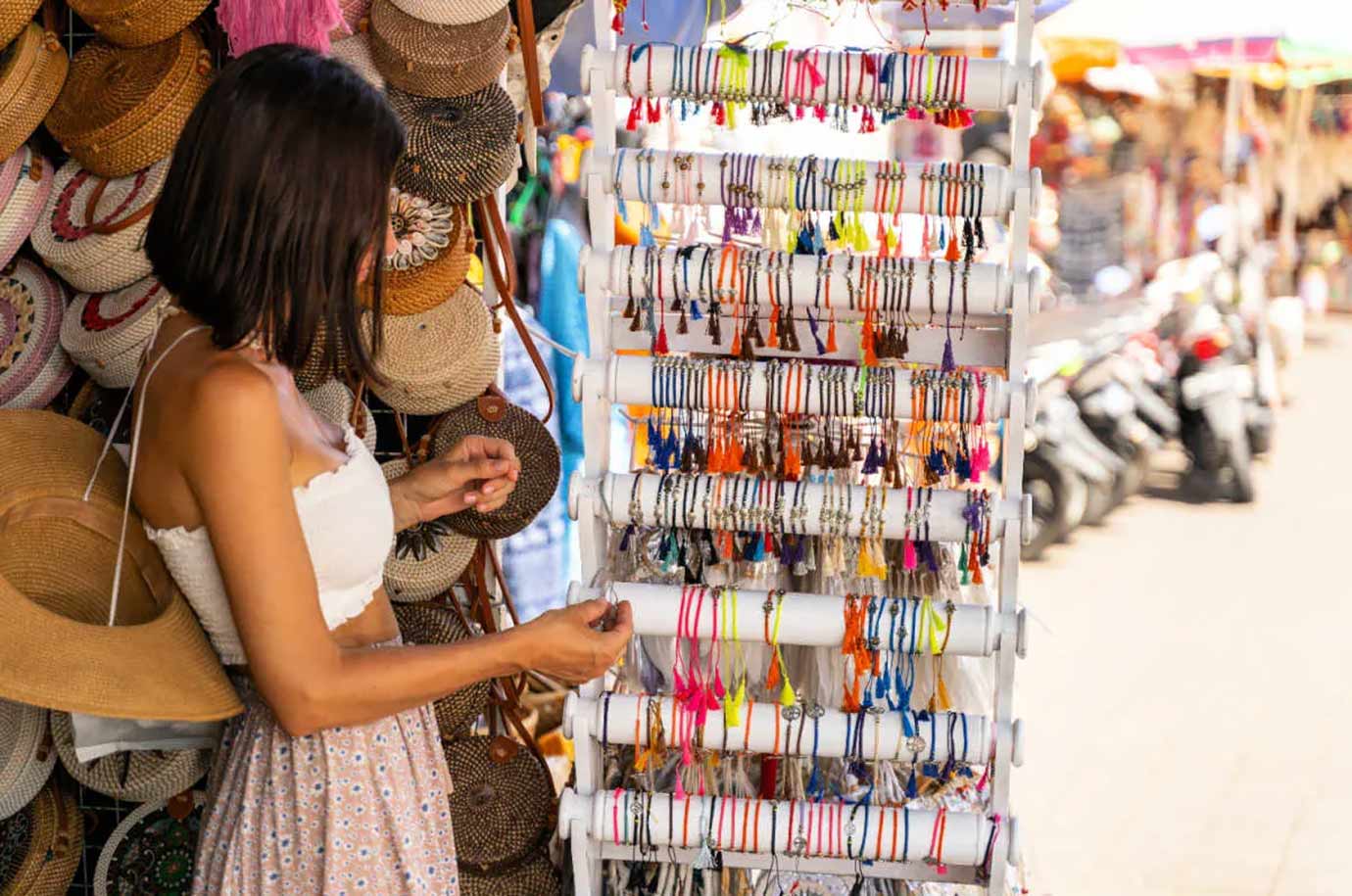 Shopping accessories on Kuta Art Market