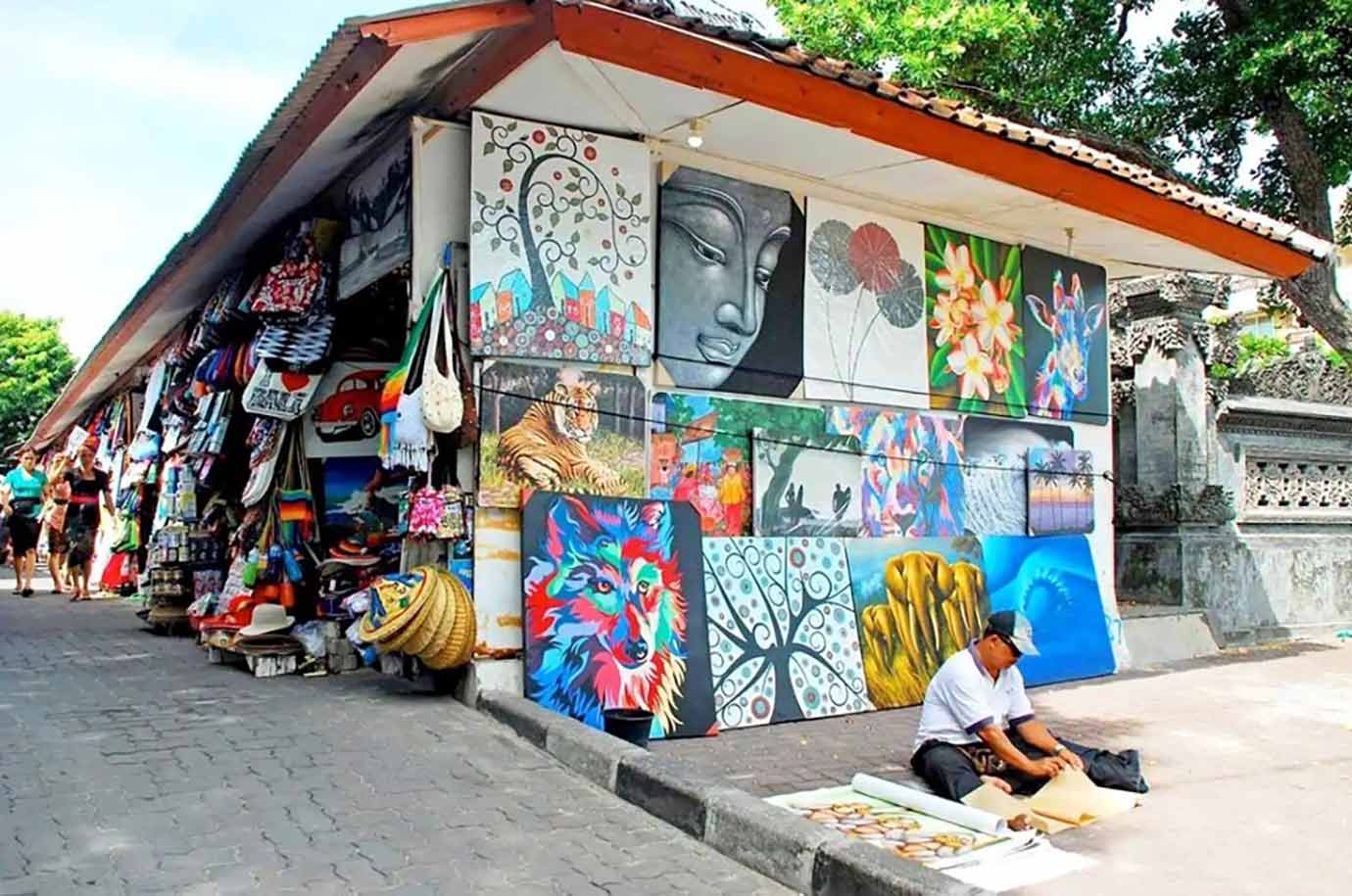 Paintings at Kuta Art Market