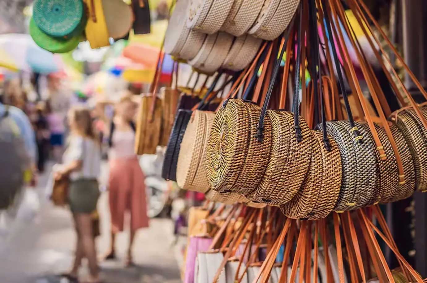 Handcrafted bags at Sukawati Art Market
