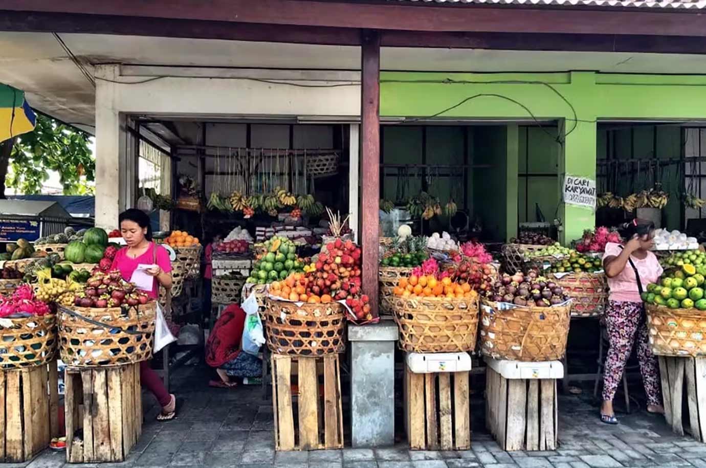 Large selection of vegetables at Taman Sari Market