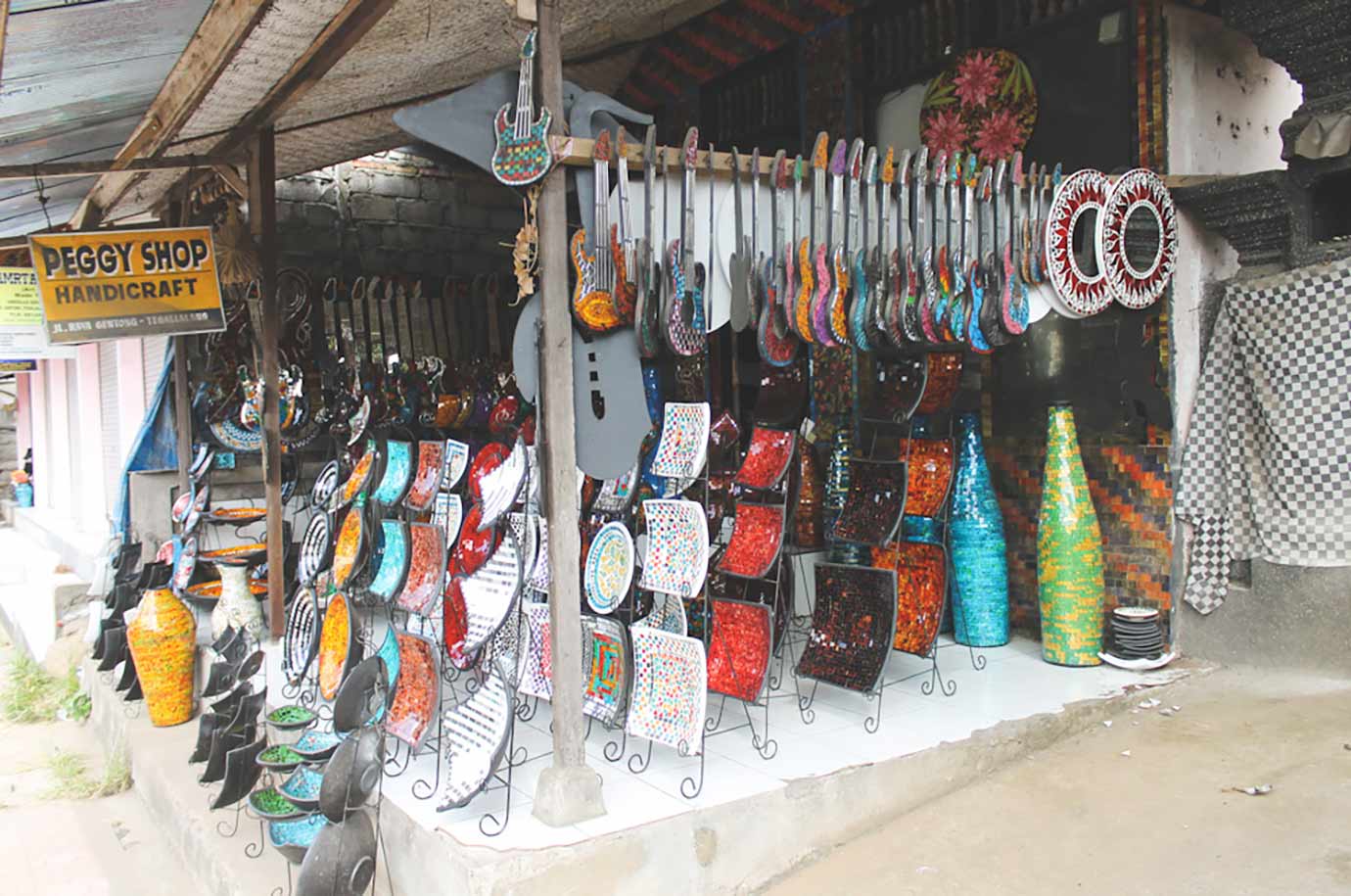 Handcrafted ceramics and instruments at Tegallalang Handicraft Center