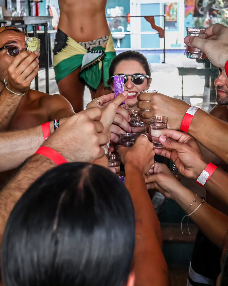 Alcohol shots from Lava Bar