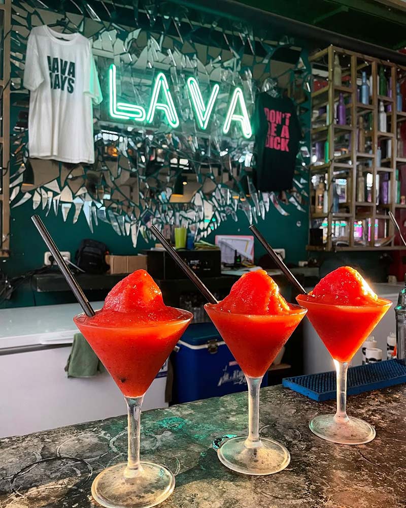 Three cocktails from Lava Bar