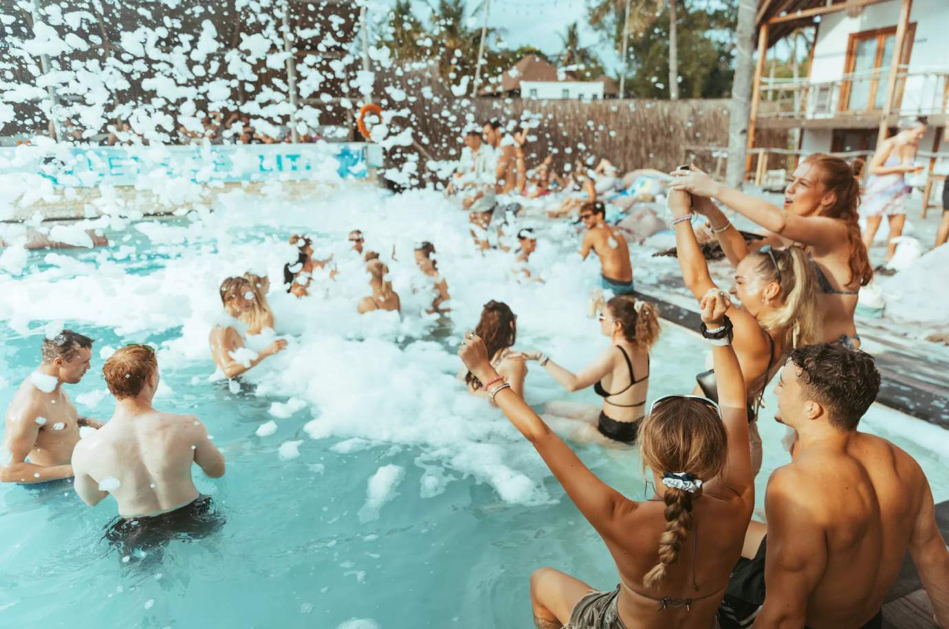 Foam party at Mad Monkey Bar