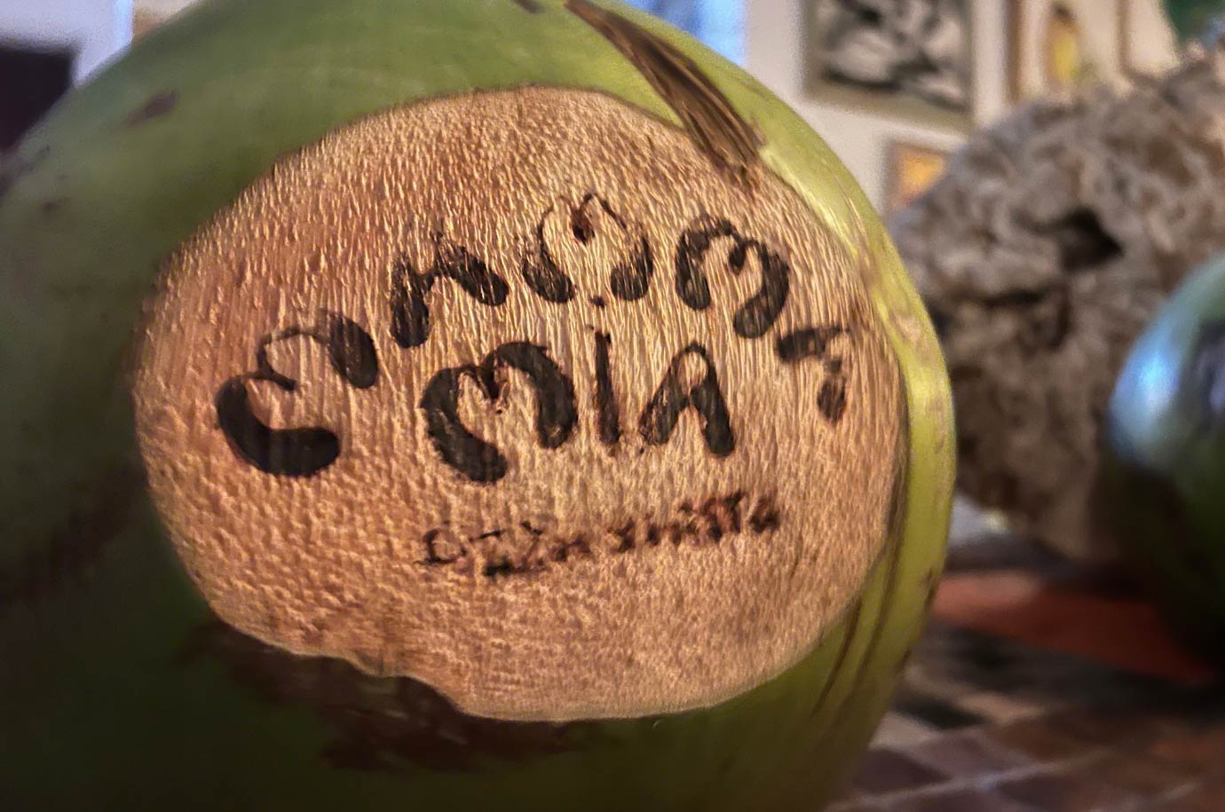 Coconut drink in the Mamma Mia restaurant