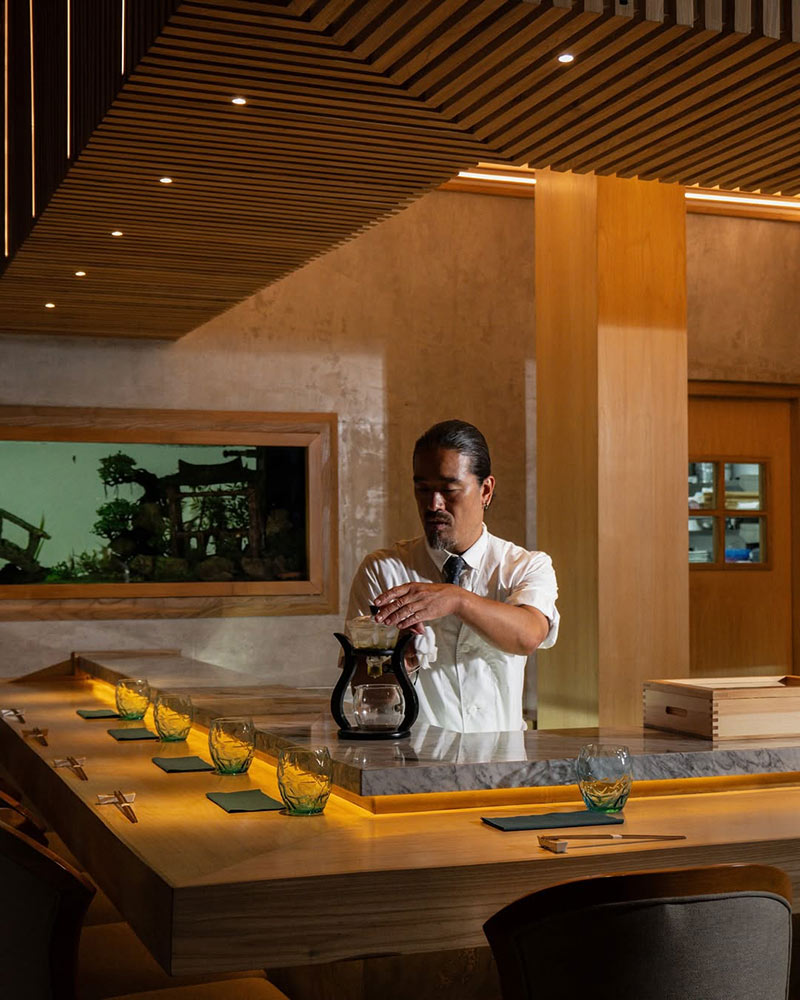 Coffee cooking in Takumi restaurant