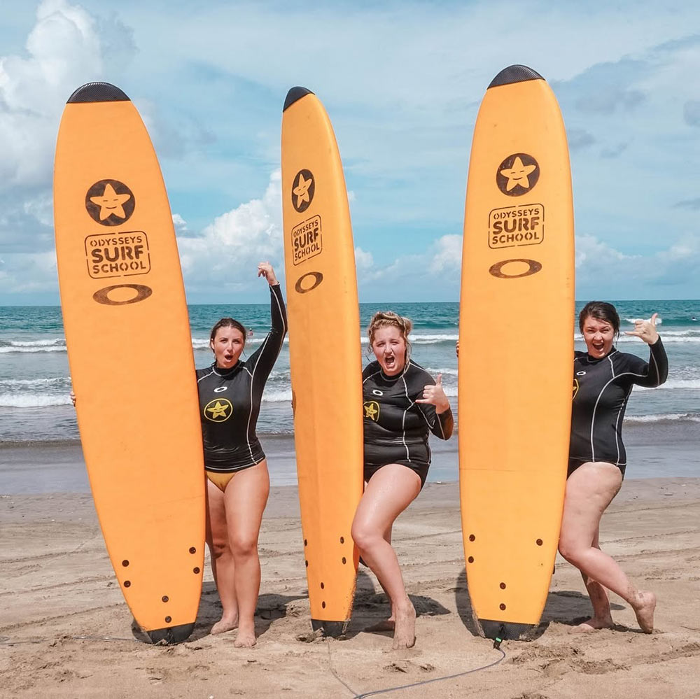 Students from Odyssey Surf School