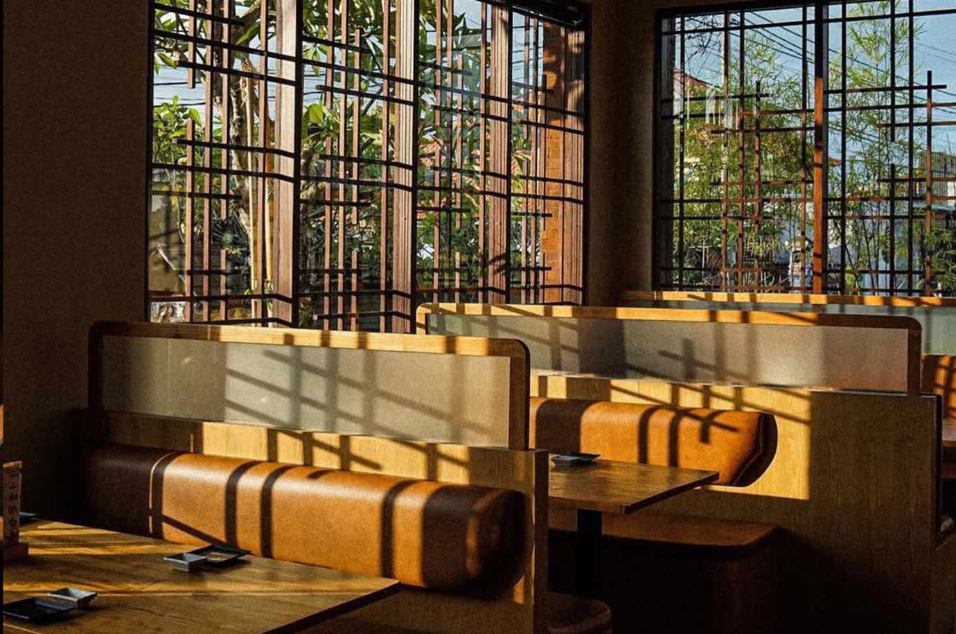 Morning light in the Enso Canggu restaurant