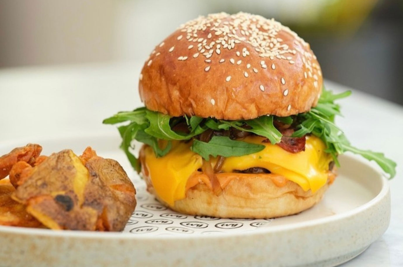Burger and potatoes from Ivy Cafe