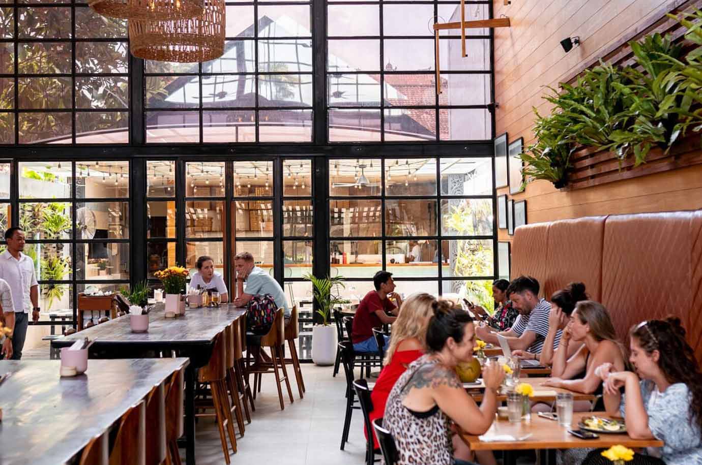 Spacious interior in the Milk & Madu restuarant