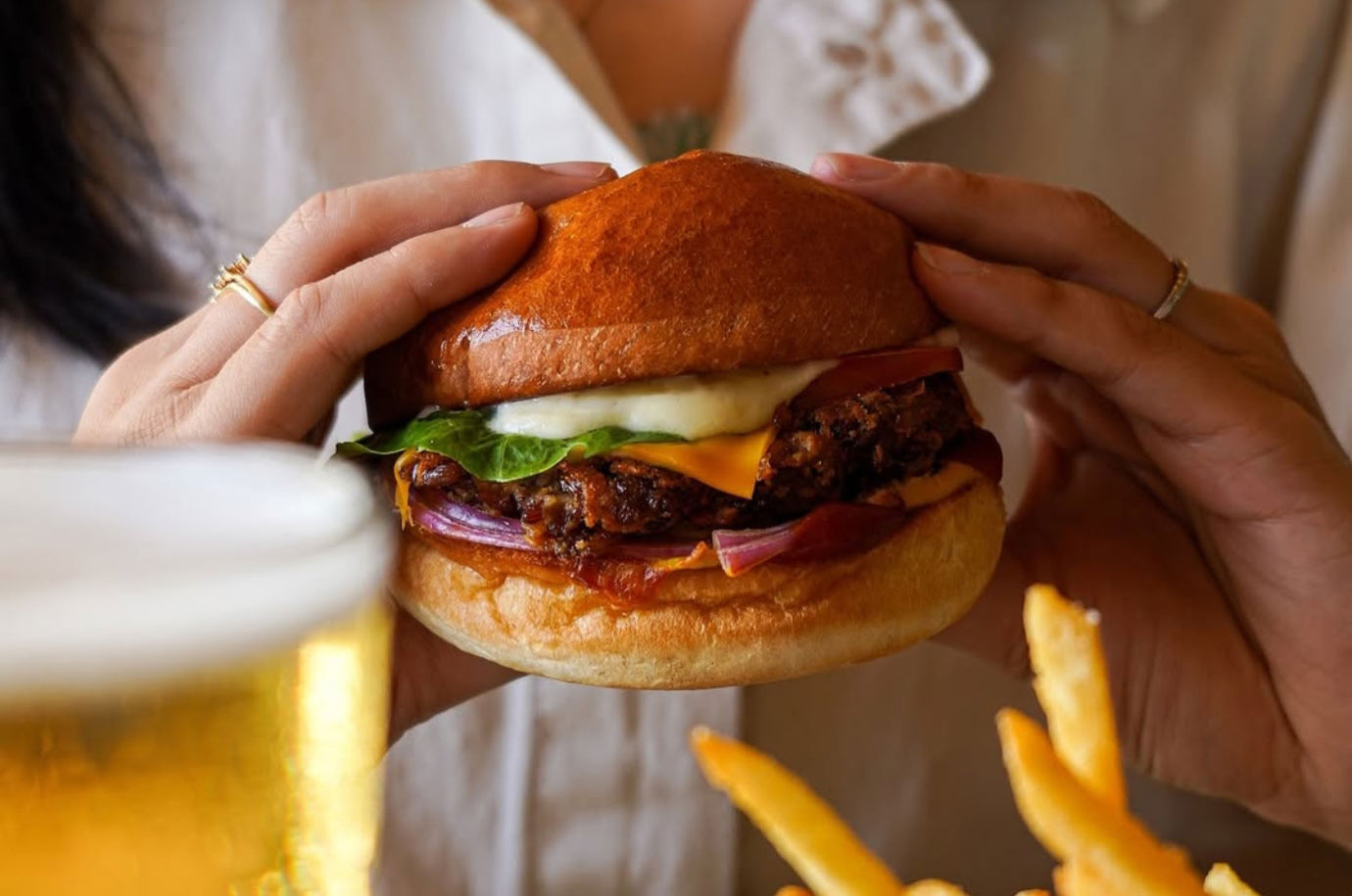 Burger from Milk & Madu restuarant