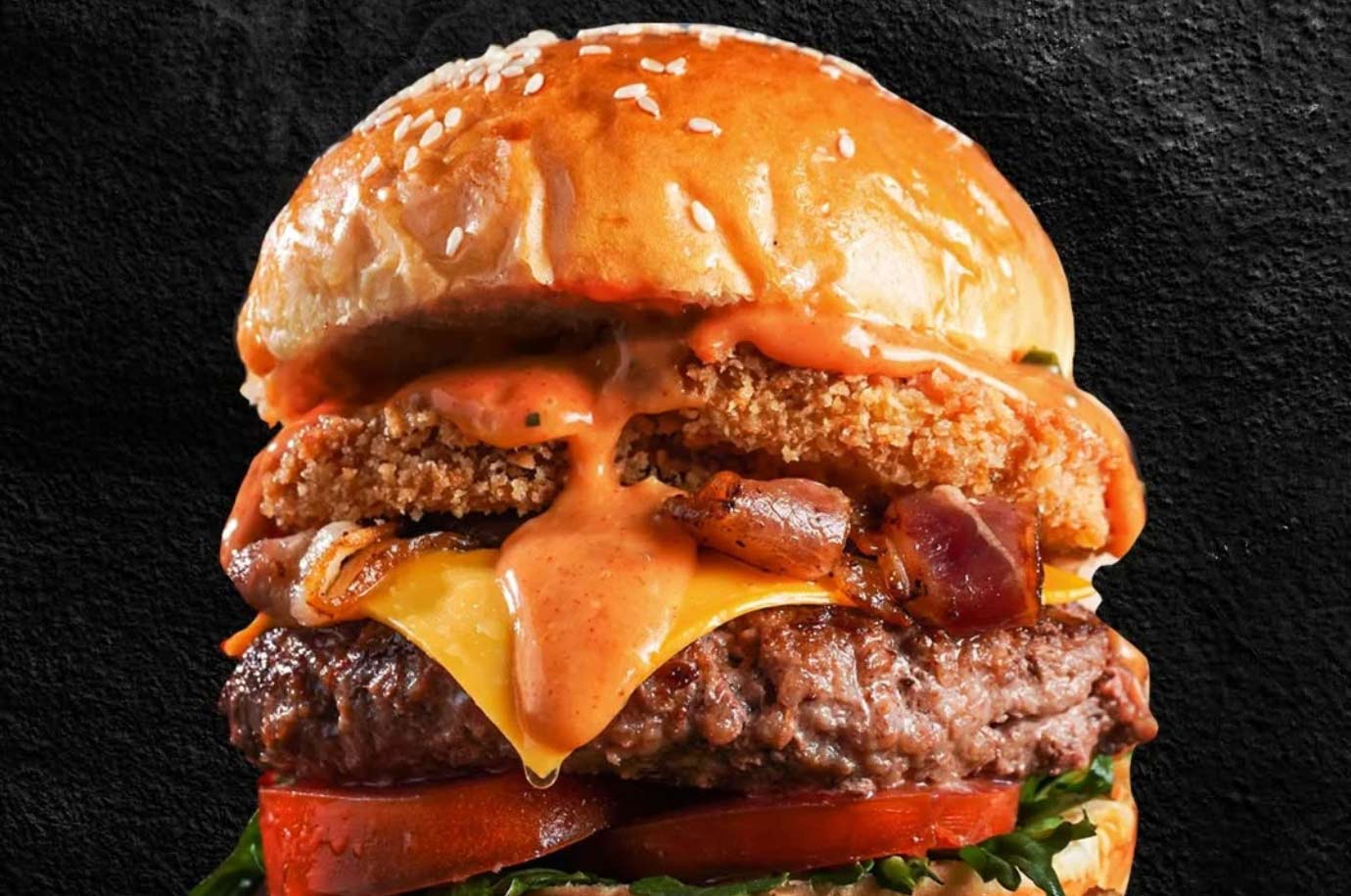 Juicy double burger from Scream Burger restaurant