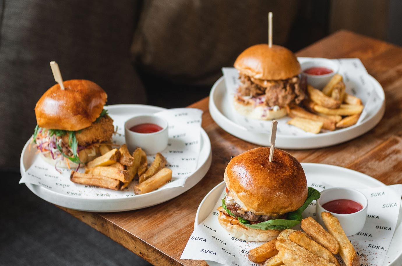 Mini burgers and french fries from Suka Espresso Ubud