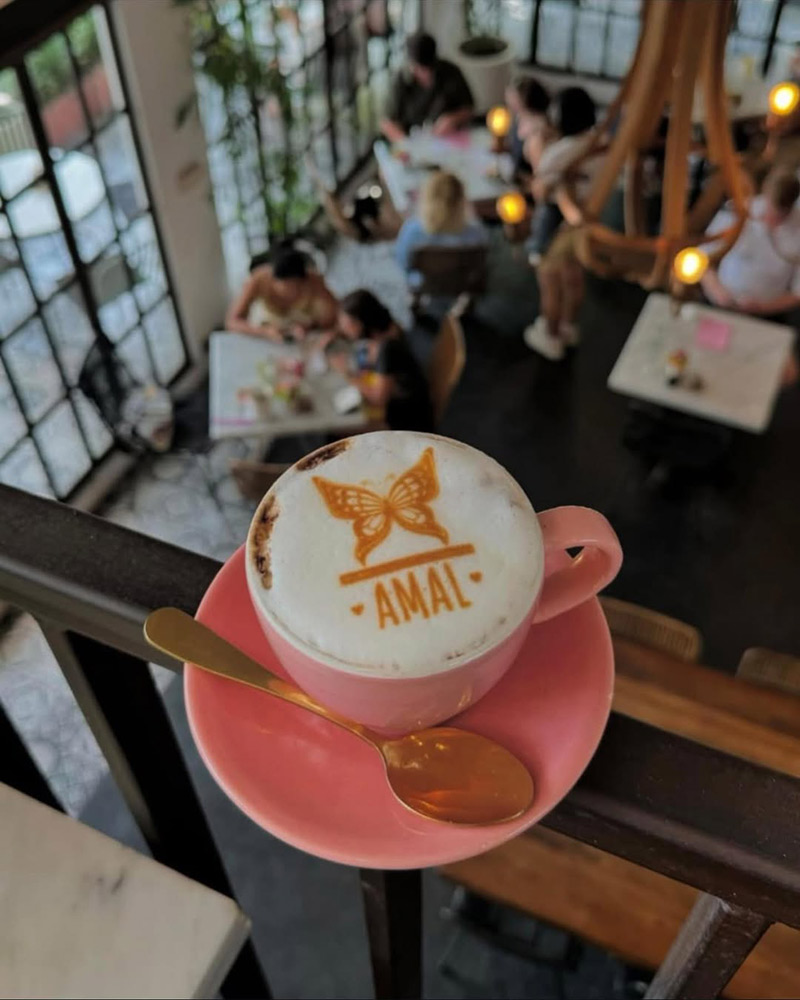 Fresh cup of coffee in Coffee Cartel