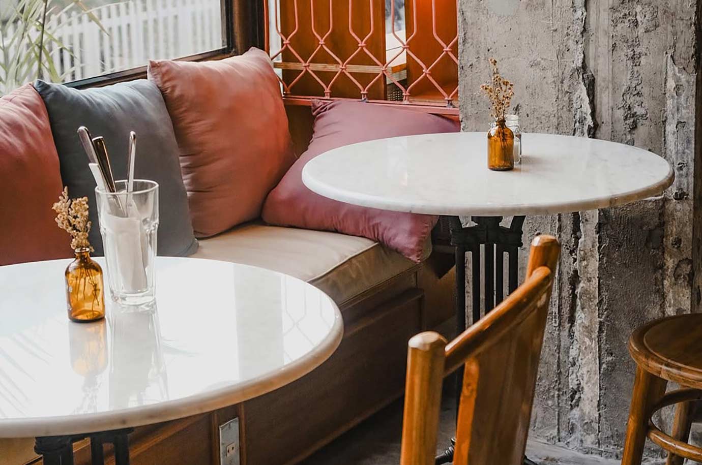 Stylish furniture in Crumbs & Coaster cafe