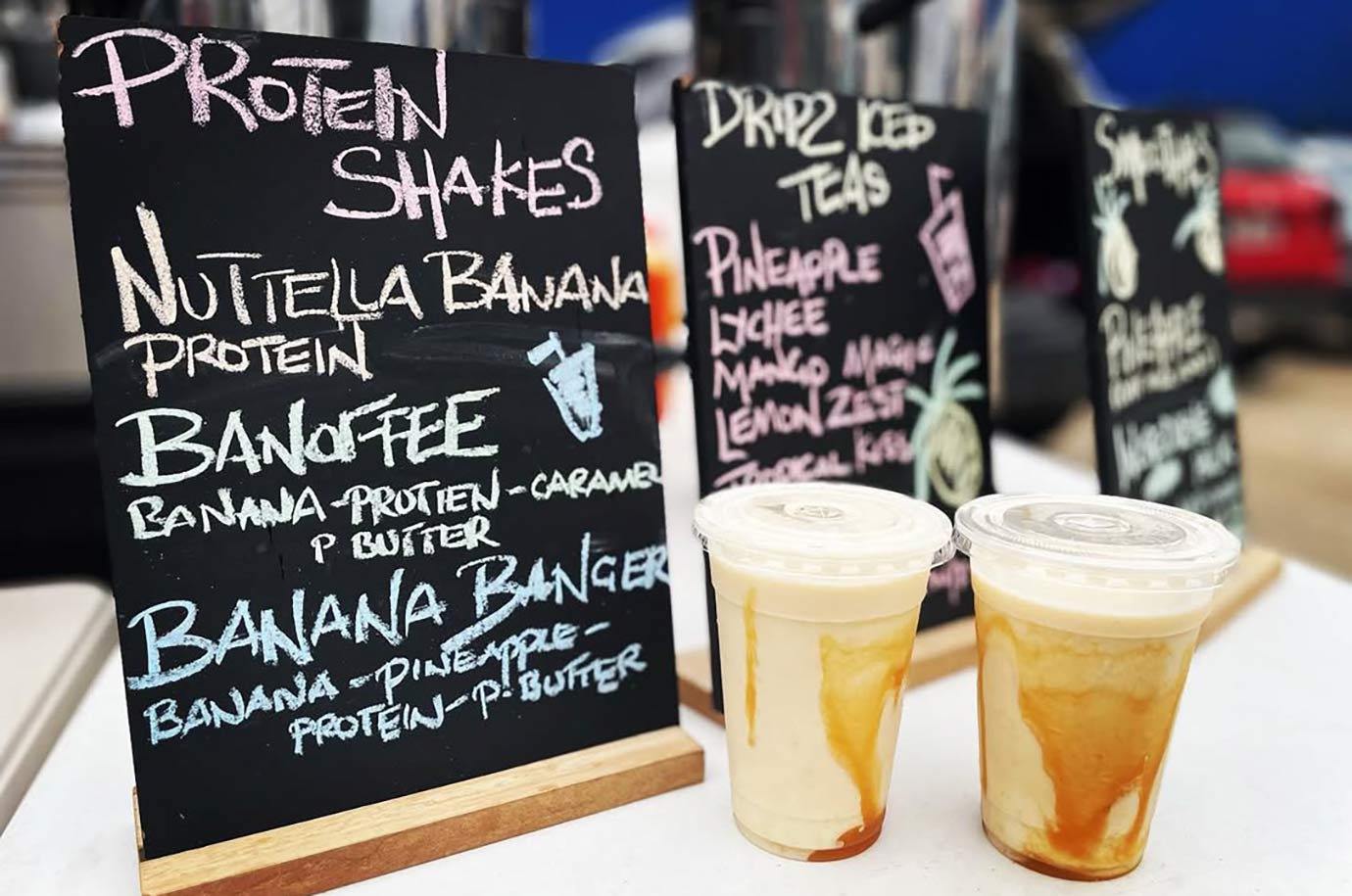Drinks menu from the Dripz Coffee