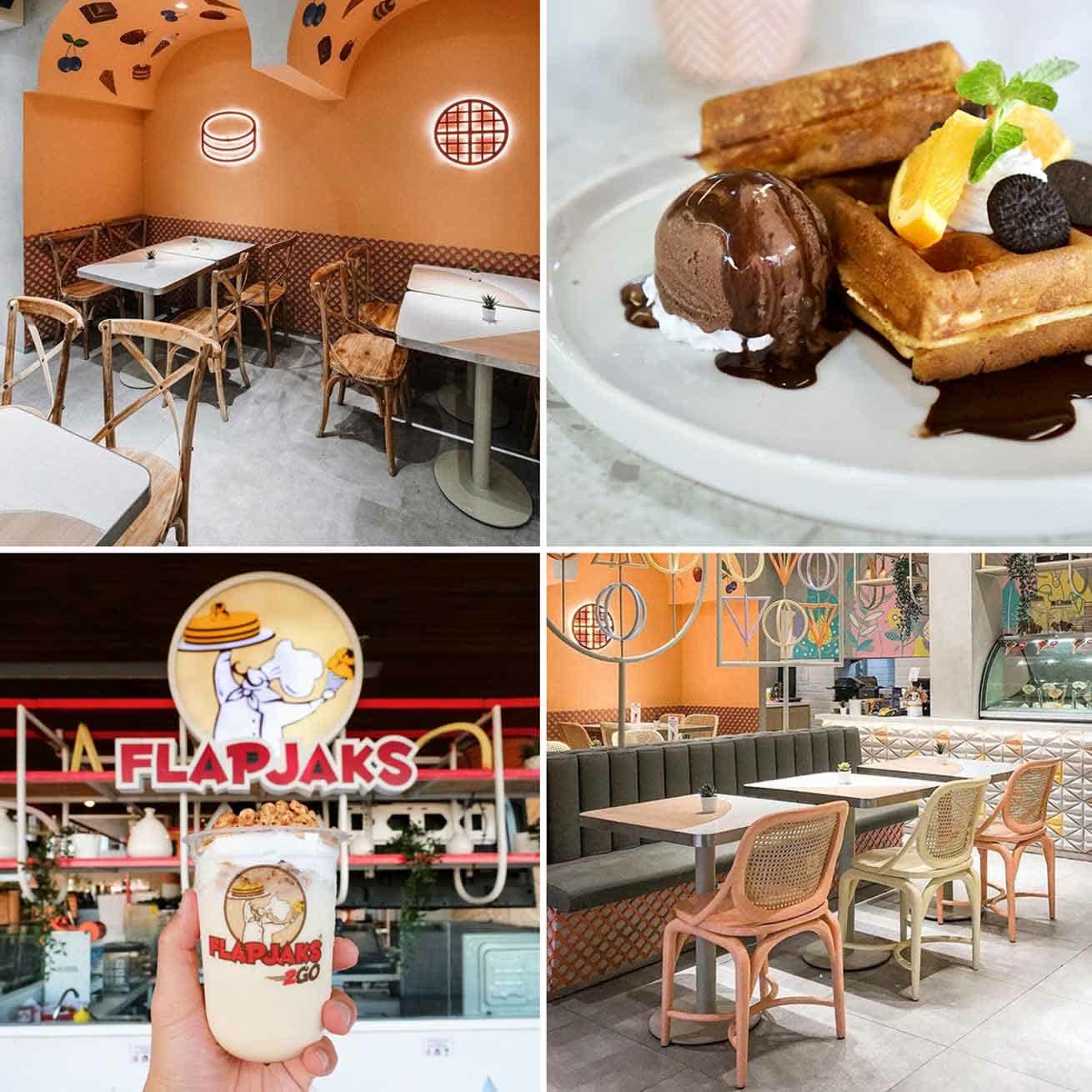 Flapjacks cafe - interior and desserts