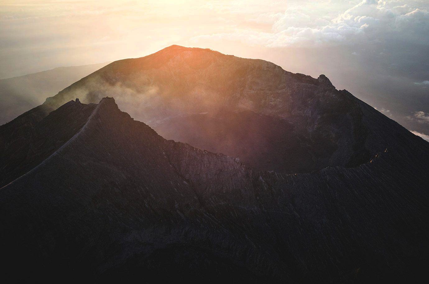 Sunset view on Mount Agung