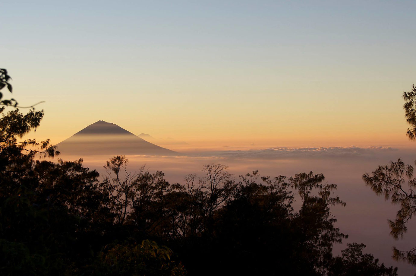 Sunset view on Mount Batukaru