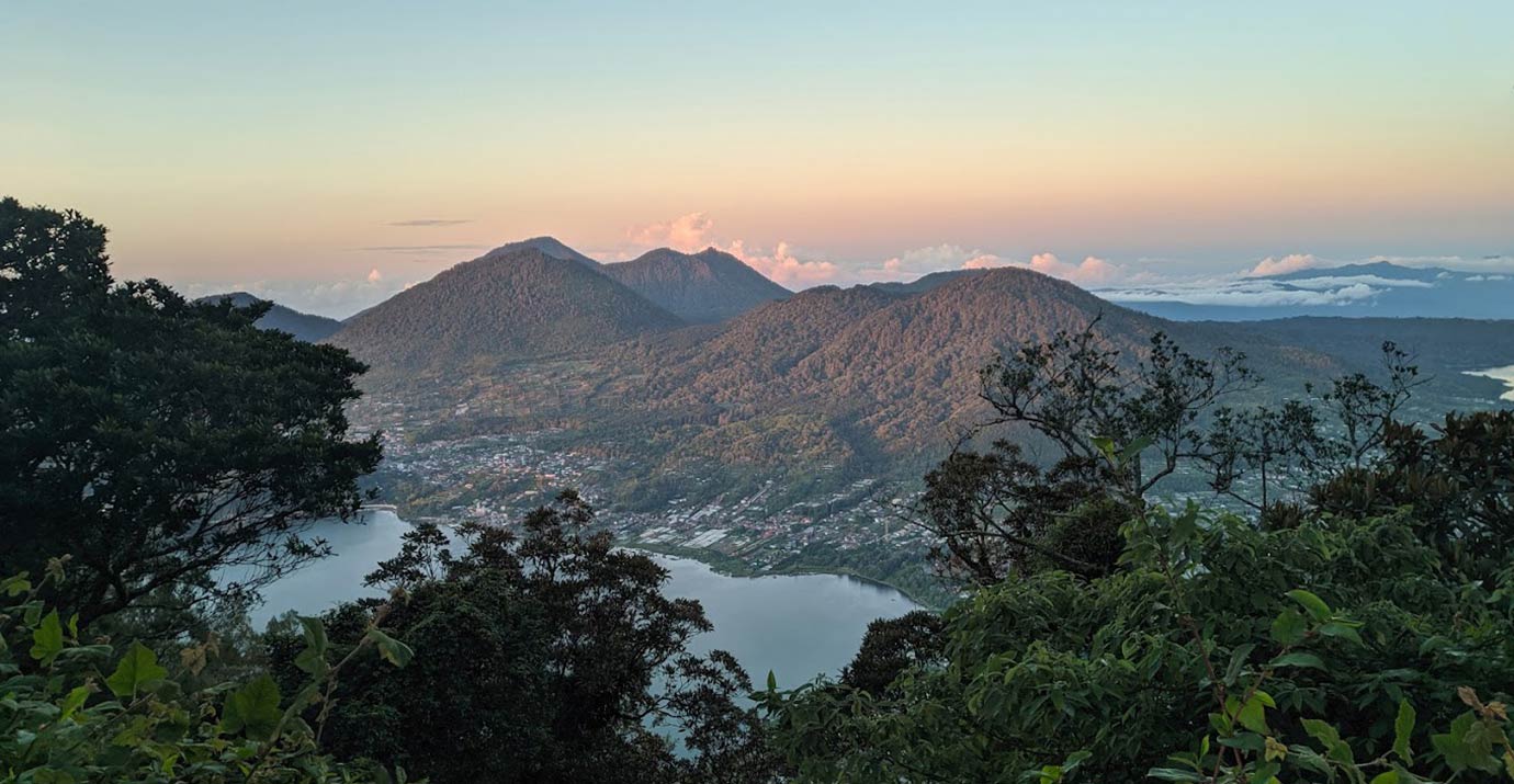 The view from Mount Catur in Bali