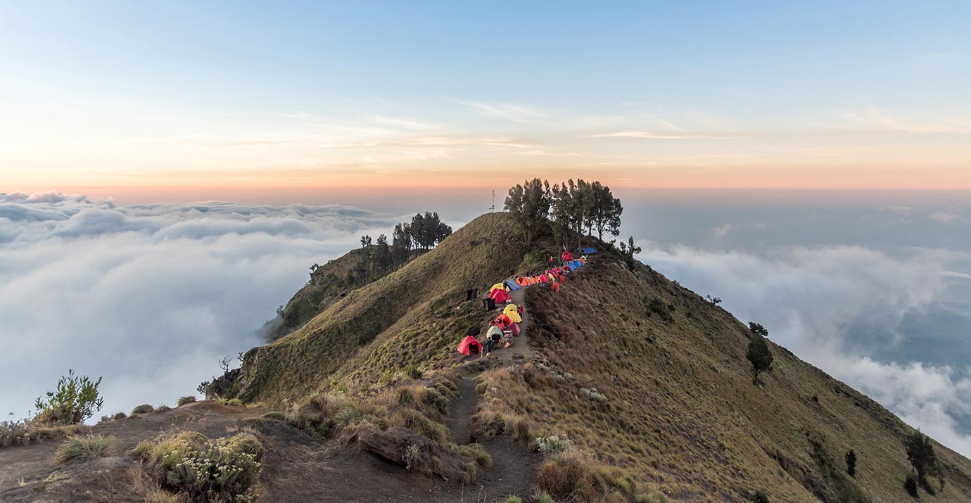 Camping on the peak of Mount Rinjani