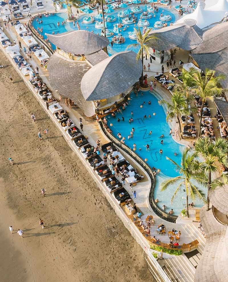 Finns Beach Club - aerial view