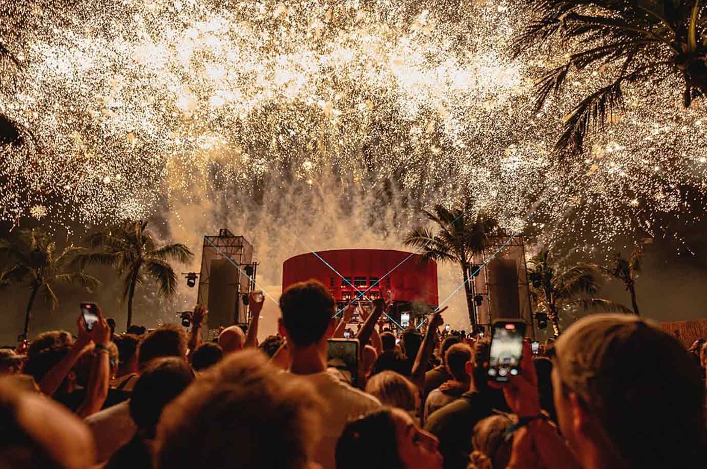 Audience and stage at Potato Head Beach Club
