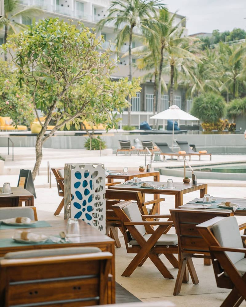 Restaurant by the pool in W Bali Seminyak