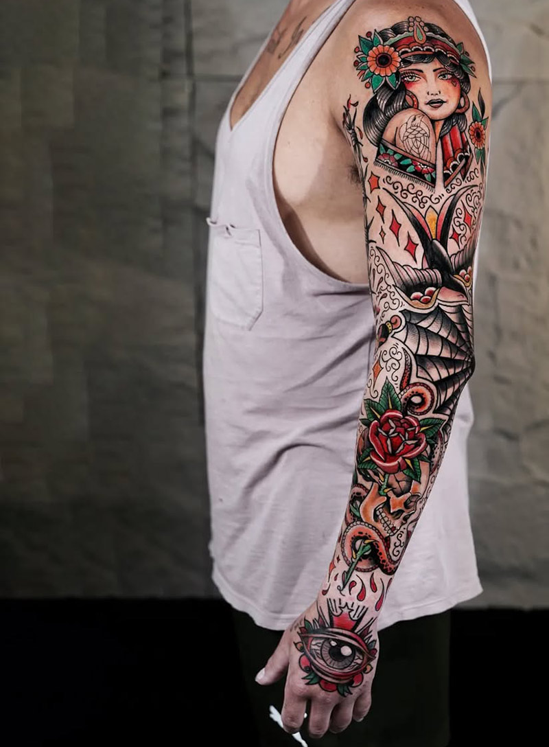 Tattoo sleve from Two Guns Tattoo Bali