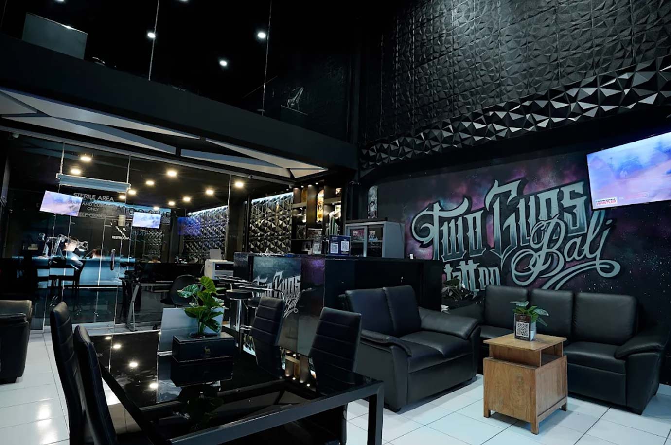 Interior of Two Guns Tattoo Bali