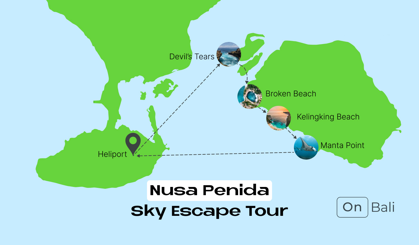 Nusa Penida Sky Escape Tour route map