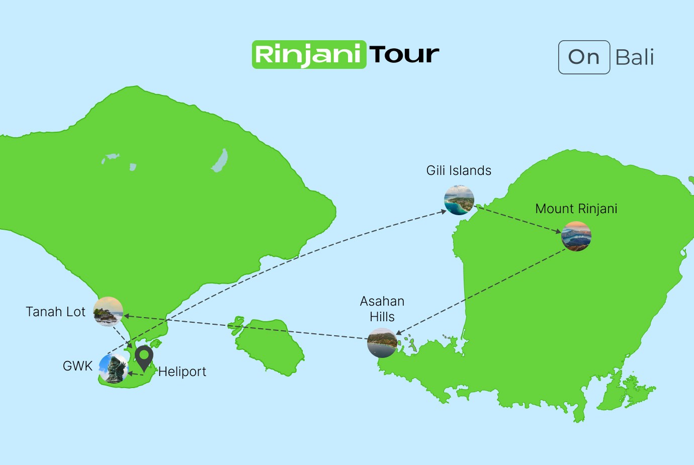 Rinjani Tour route map