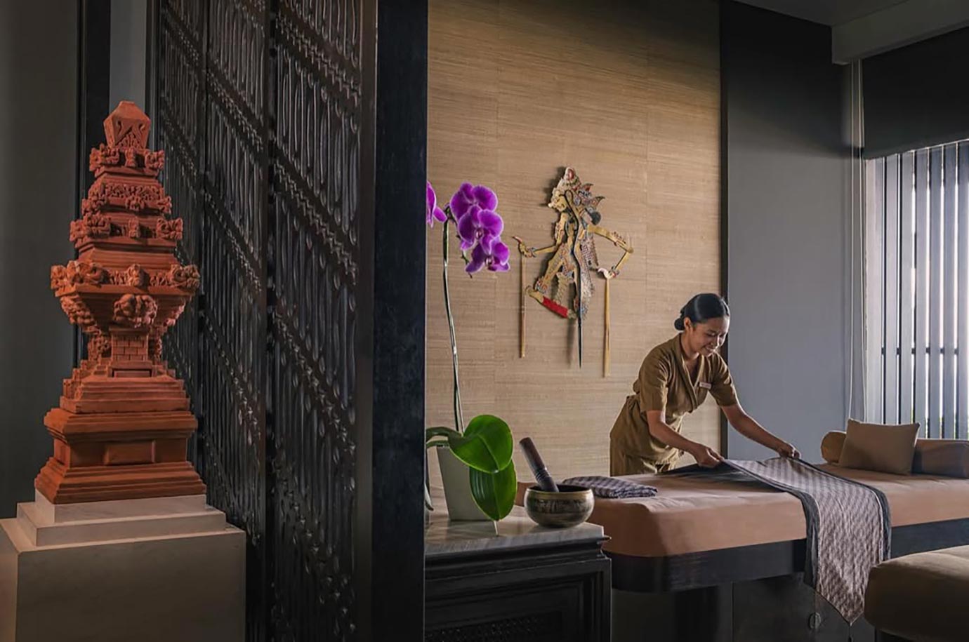 Interior of massage room in The Apurva Spa
