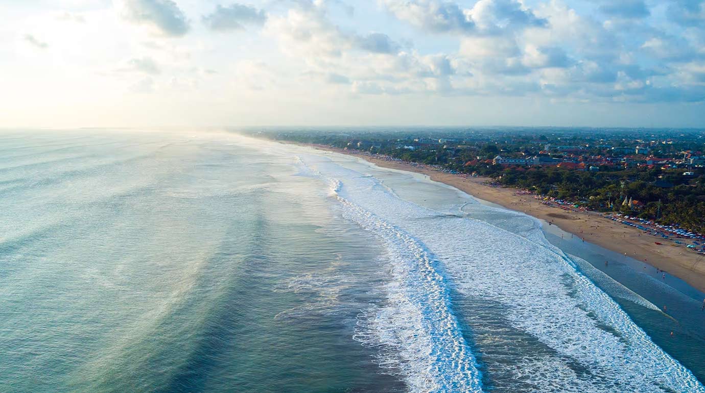 Aerial view of Balinese coastline