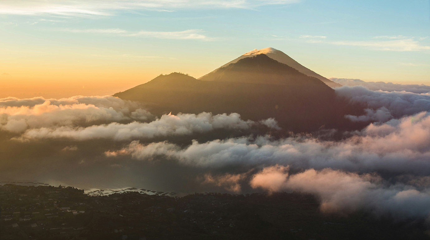 Mount Batur during the sunrise