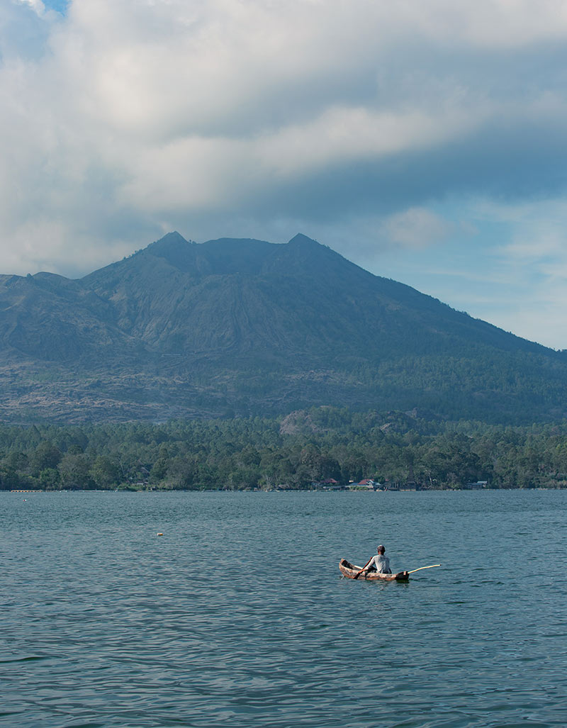Sailing by boat to Mount Batur