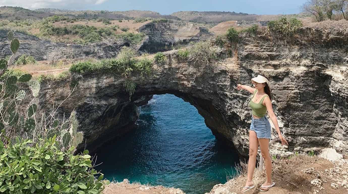 Woman at Broken Beach in Nusa Penida